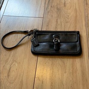 Coach Black Leather Wristlet